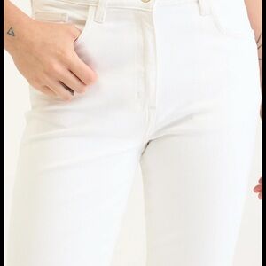 Elle High Rise White Women's Jeans